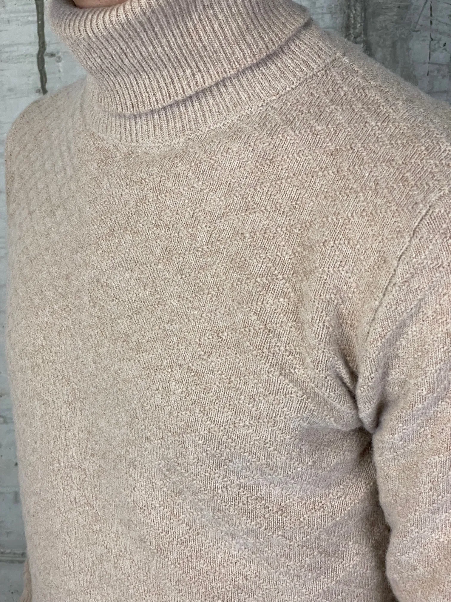 40Weft Maglia Dolcevita Parker con Lavorazione Beige