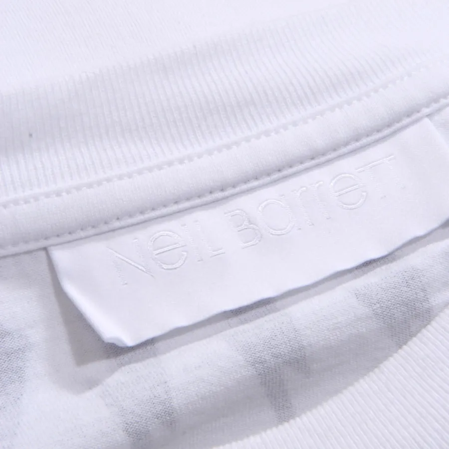 8620AG maglia uomo NEIL BARRETT white/black jersey cotton printed t-shirt man