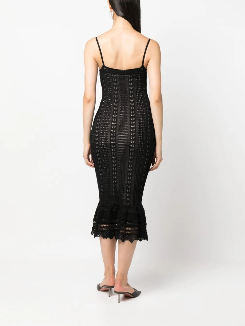 Abito midi a peplo in nero - donna