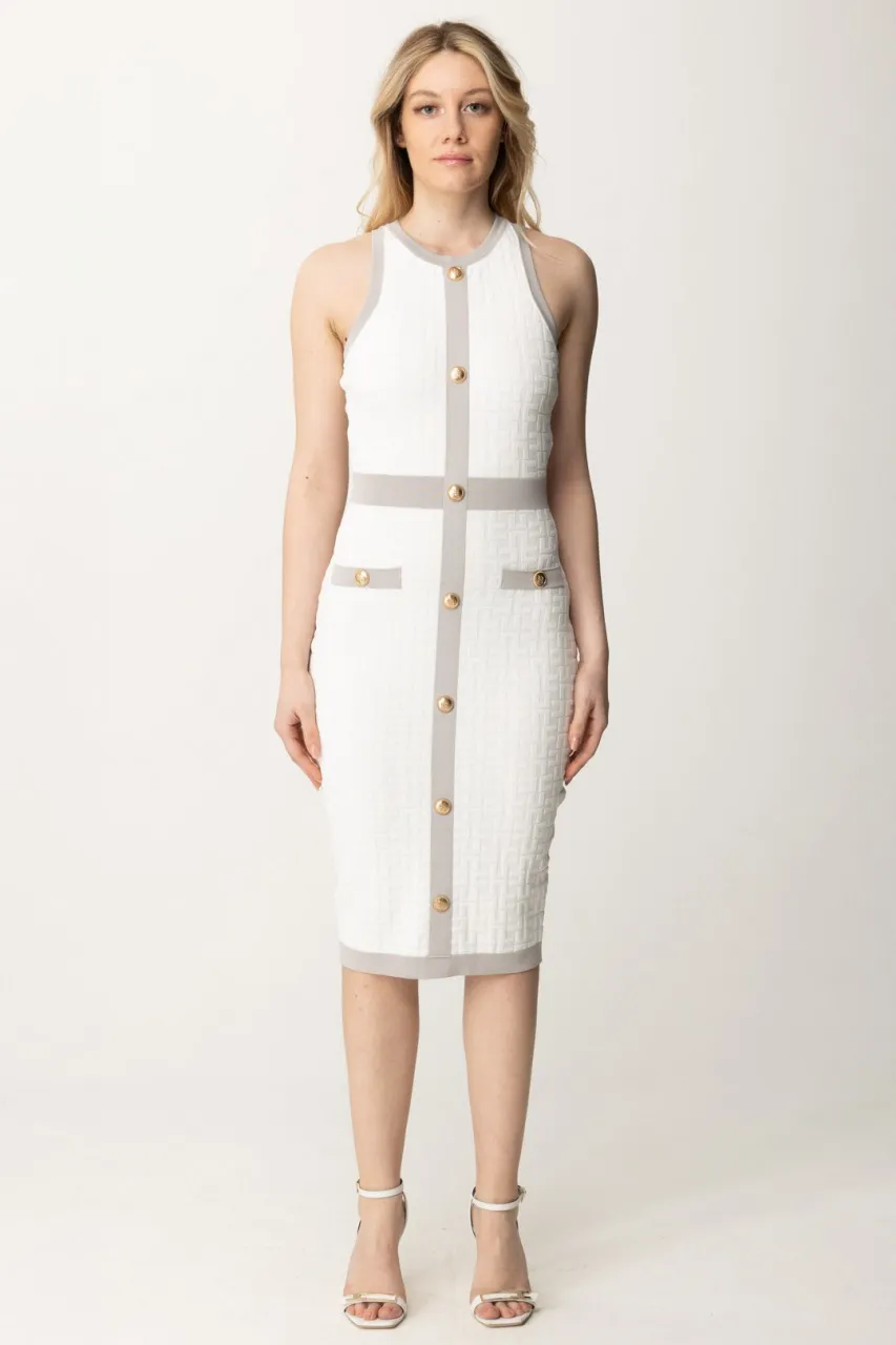 Abito midi embossed Avorio
