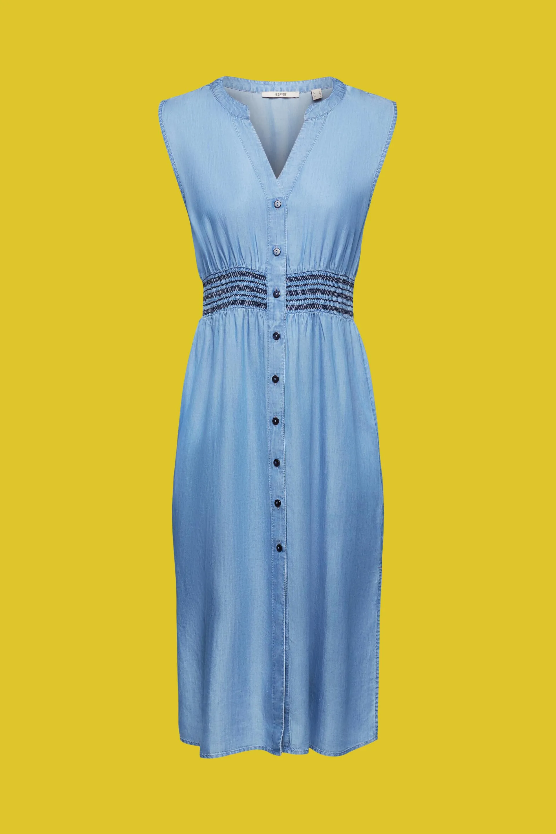 Abito midi senza maniche in simil denim