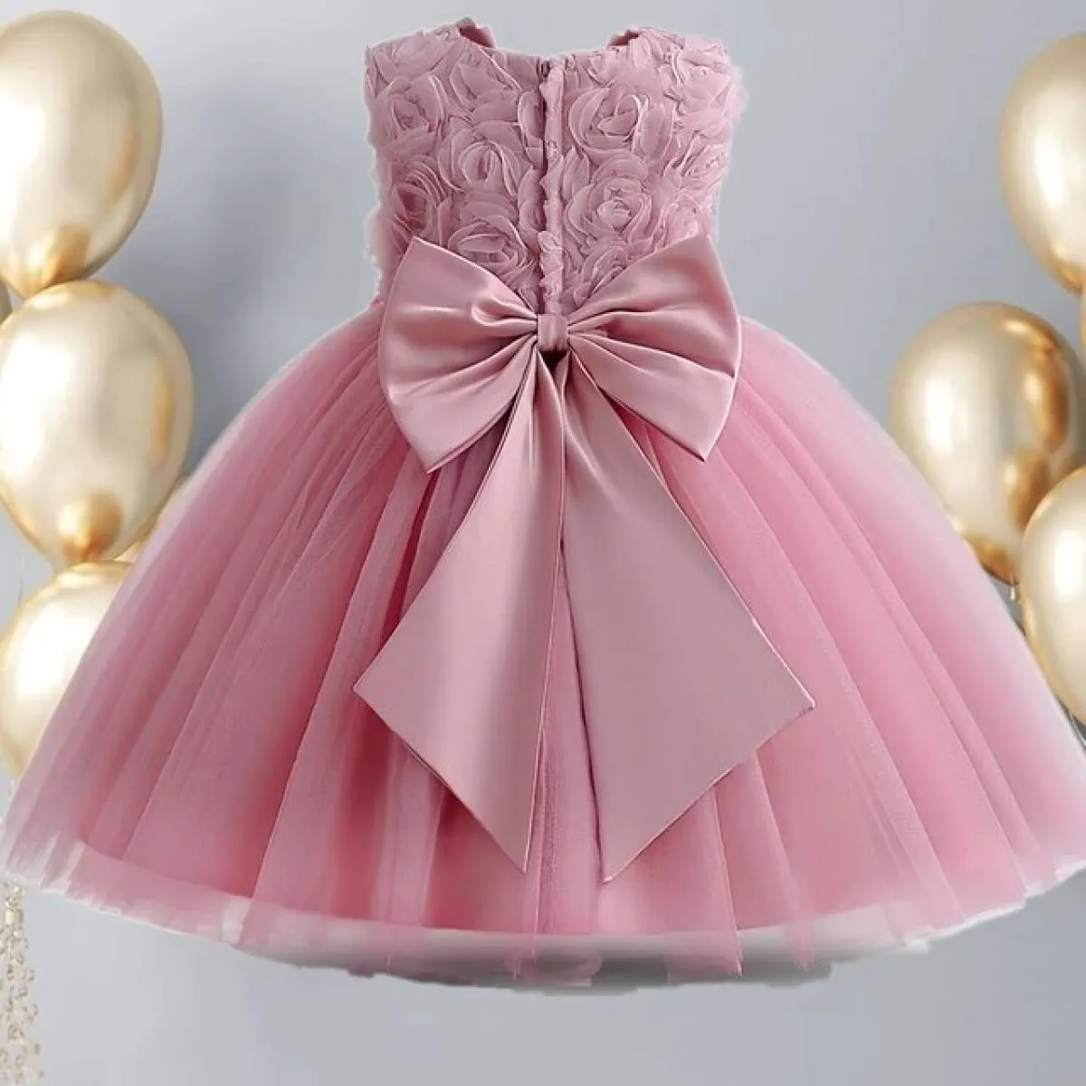 Abito rosso di Natale per ragazze Elegante abito da festa di compleanno per ragazza di fiore Abito da principessa per matrimonio