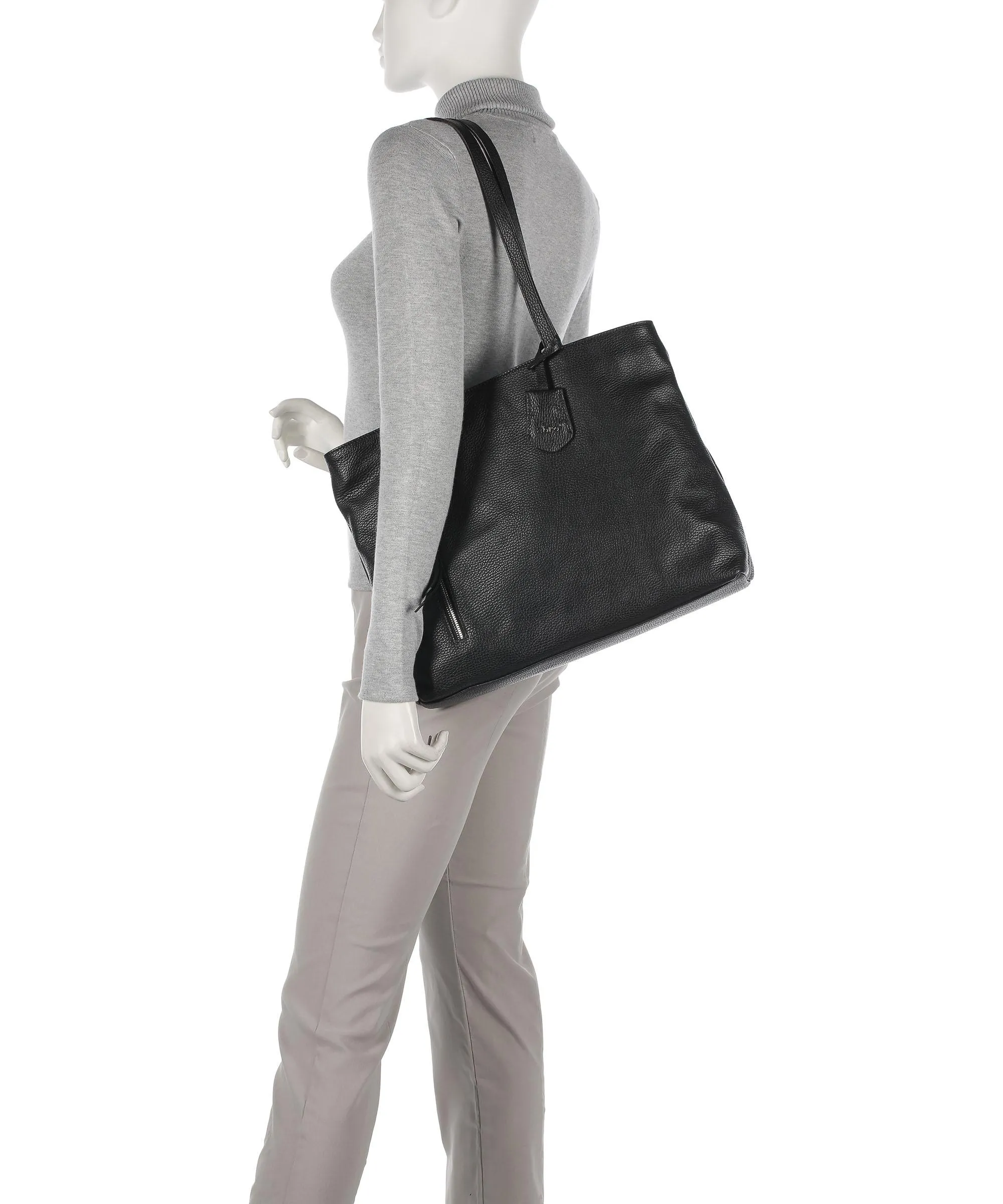  Abro Adria Juna Borsa shopper pelle di vacchetta grana nero  