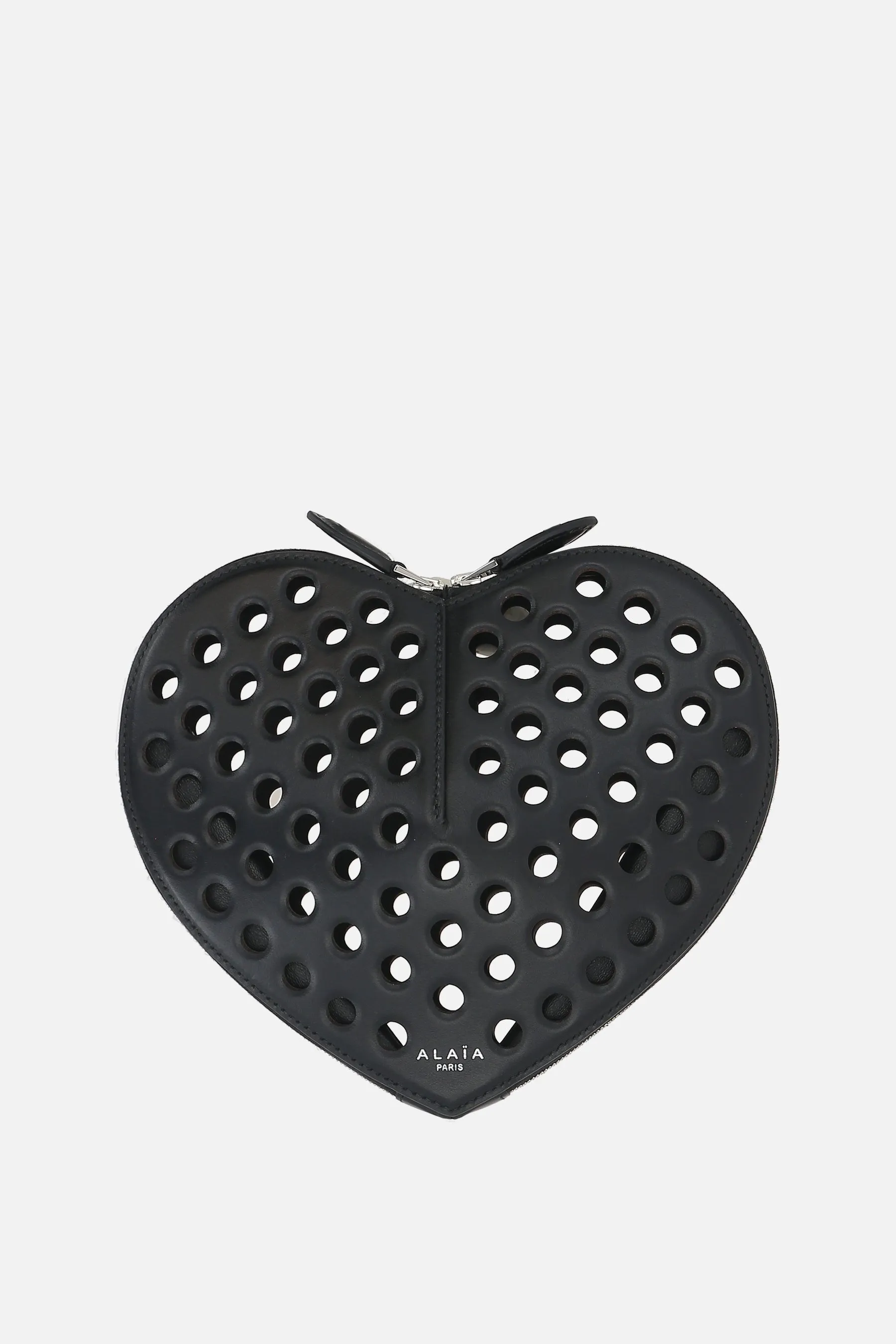  ALAIA borsa a spalla Le Coeur in pelle traforata 
