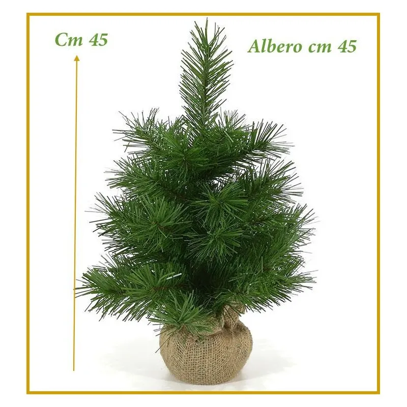Albero natale h 45 cm con sacco 42 rami alberello
