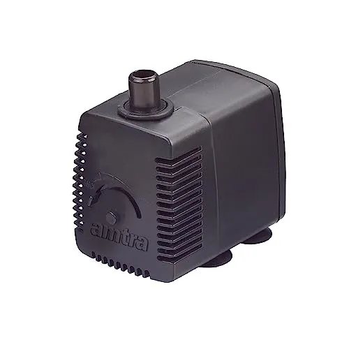 Amtra Stream 480 - Pompa per acquario ad immersione, silenziosa, portata d'acqua regolabile, 480 lt/h - 4,3W - 230v, Piccola Pom