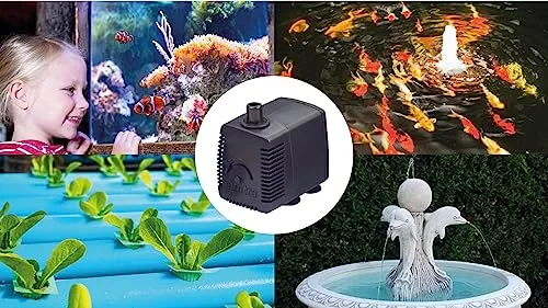 Amtra Stream 480 - Pompa per acquario ad immersione, silenziosa, portata d'acqua regolabile, 480 lt/h - 4,3W - 230v, Piccola Pom