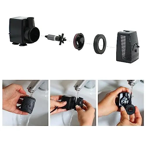Amtra Stream 480 - Pompa per acquario ad immersione, silenziosa, portata d'acqua regolabile, 480 lt/h - 4,3W - 230v, Piccola Pom