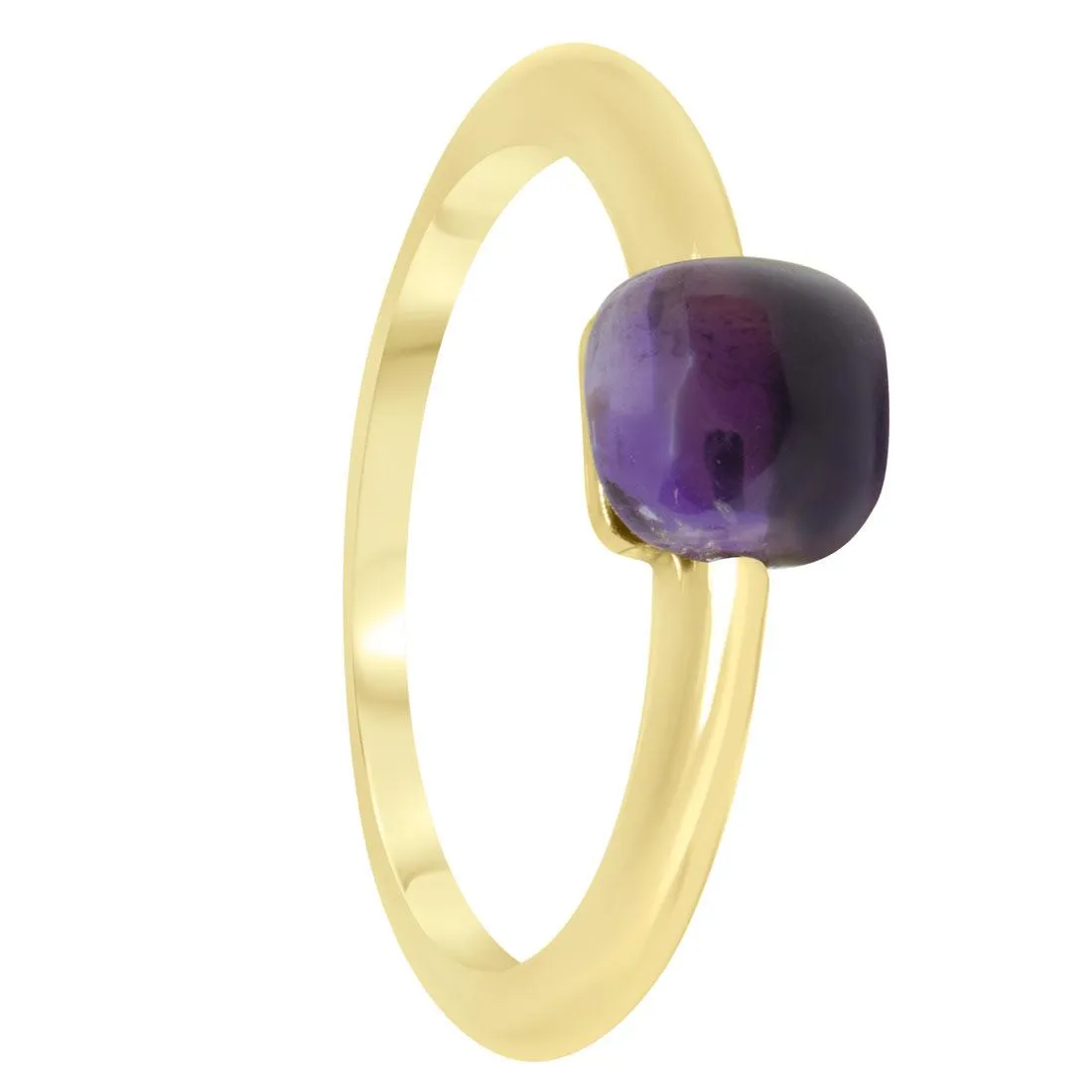 Anello in oro giallo con ametista mis 14