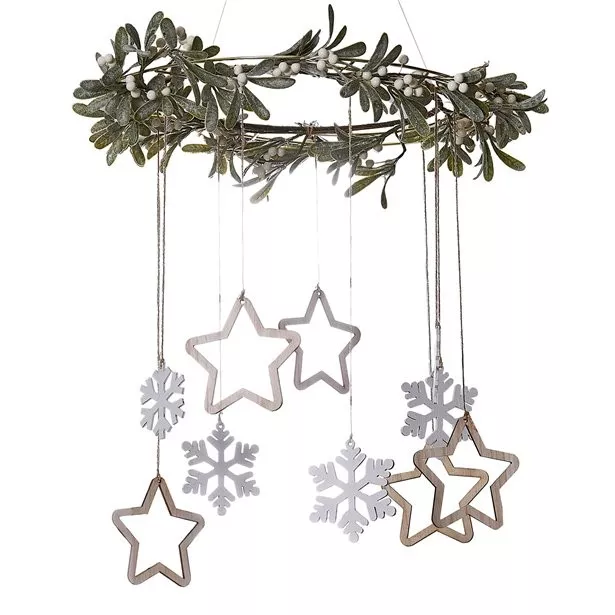 Appendino di vischio naturale di Natale 45cm