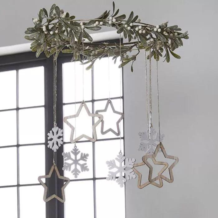 Appendino di vischio naturale di Natale 45cm