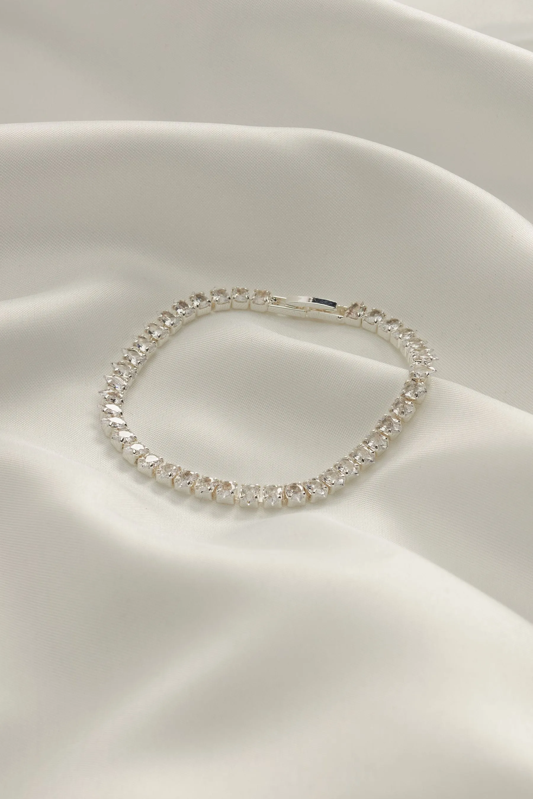Argento a pieghe  - Bracciale tennis premium