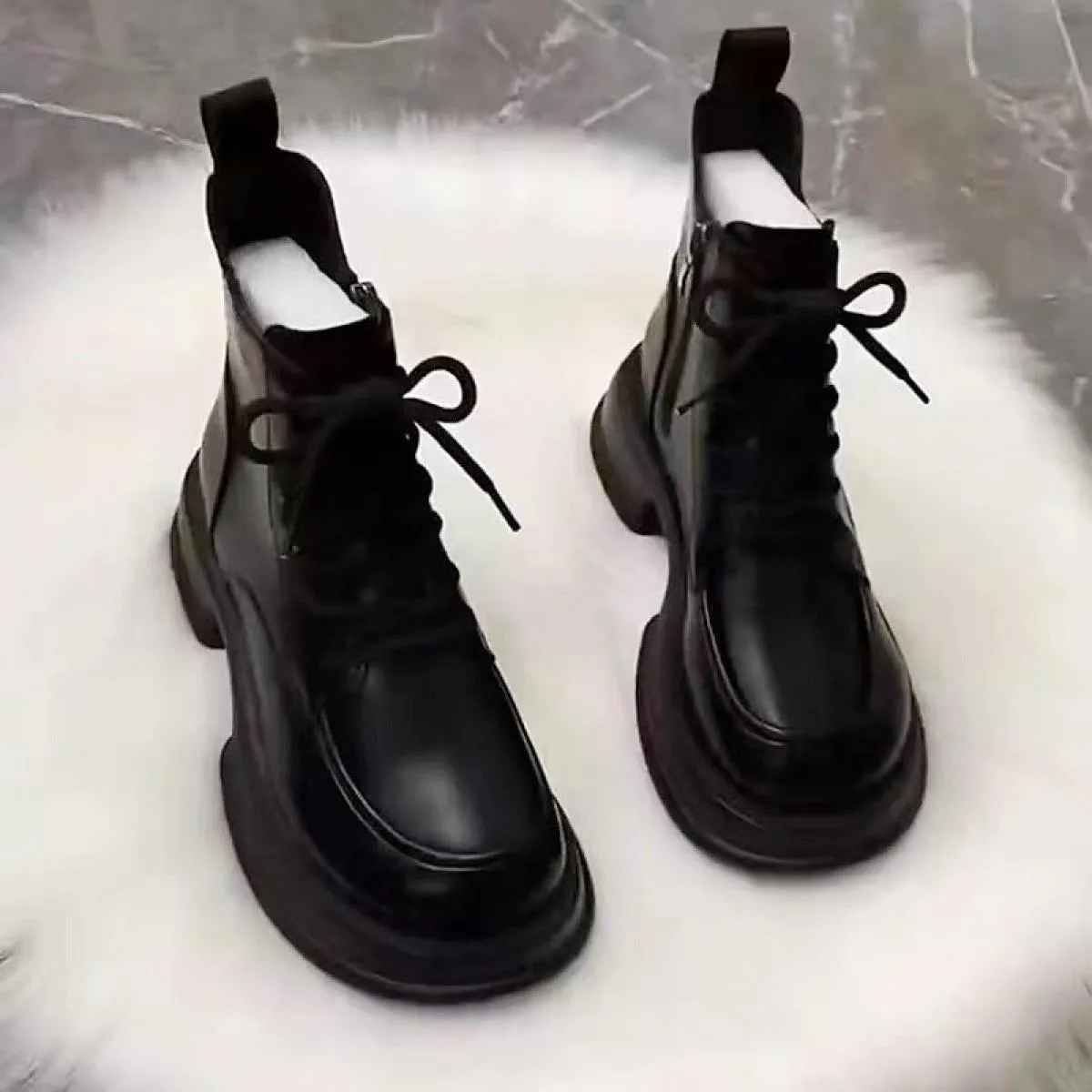 Autunno nuovi stivali da donna stivali con plateau scarpe da donna scarpe stile britannico stivali singoli versatili in pelle su