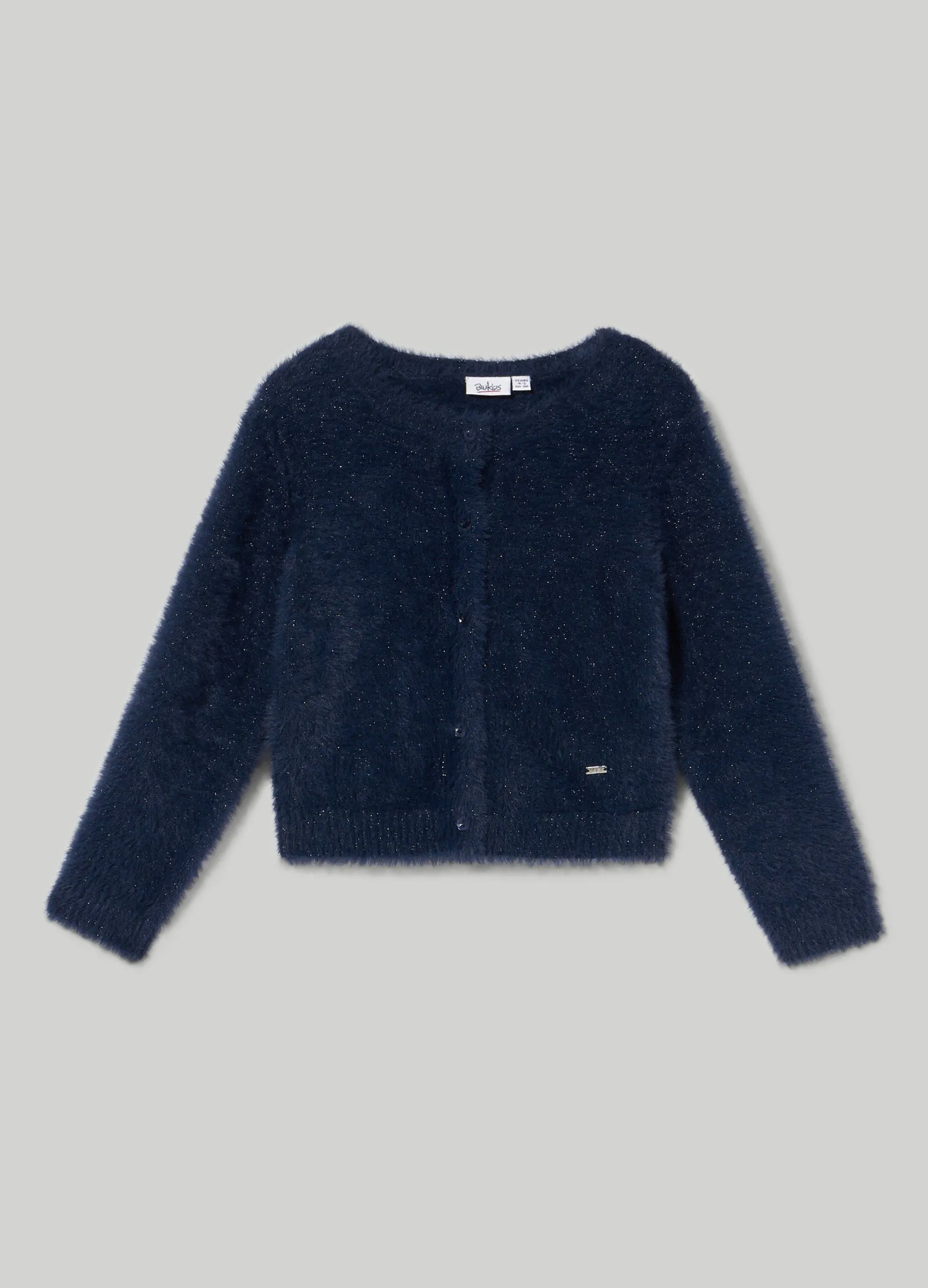 BLUKIDS  Cardigan in filato effetto pelliccia bambina