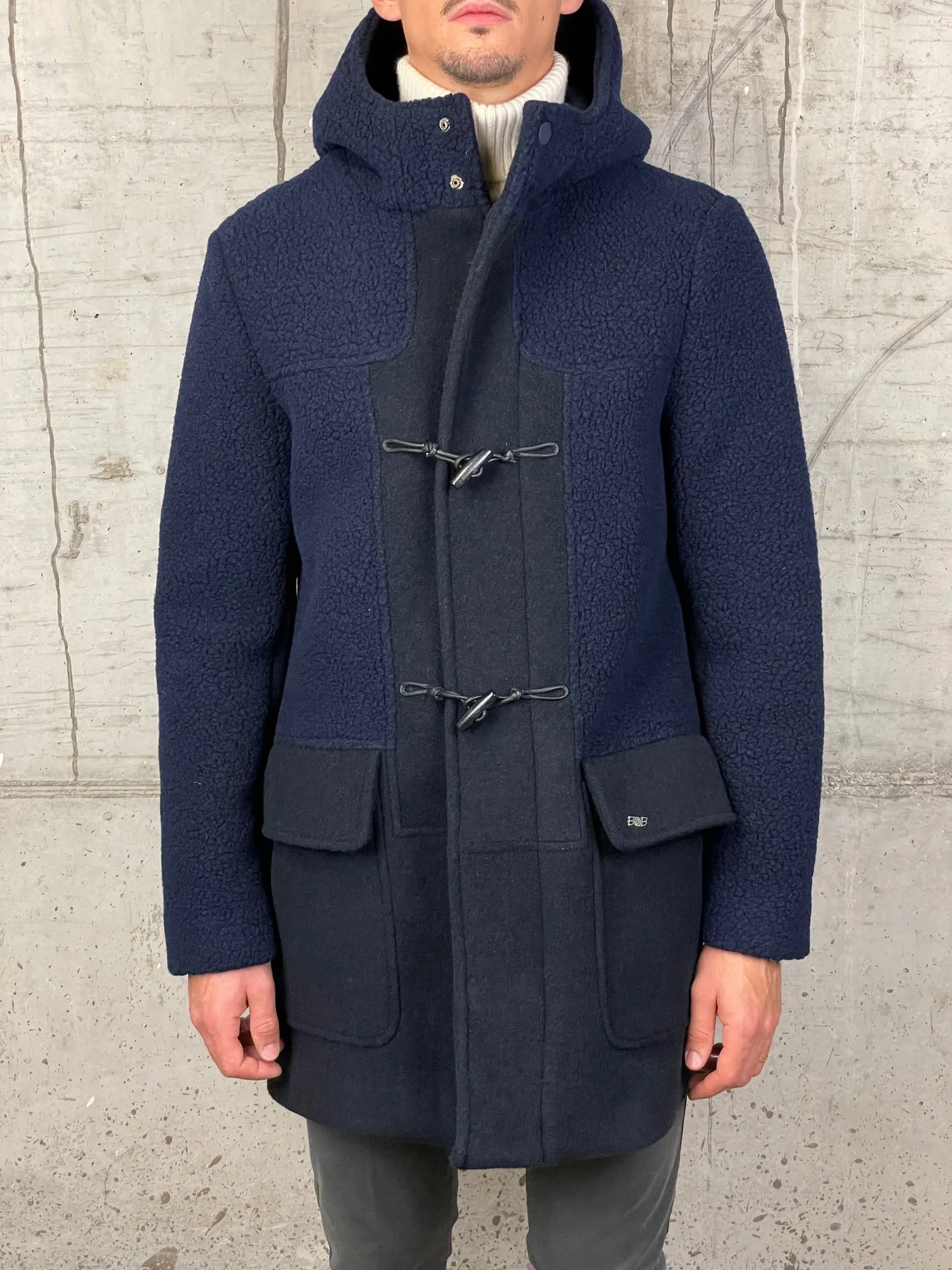 Bob Cappotto con Cappuccio e Alamari Free Blu