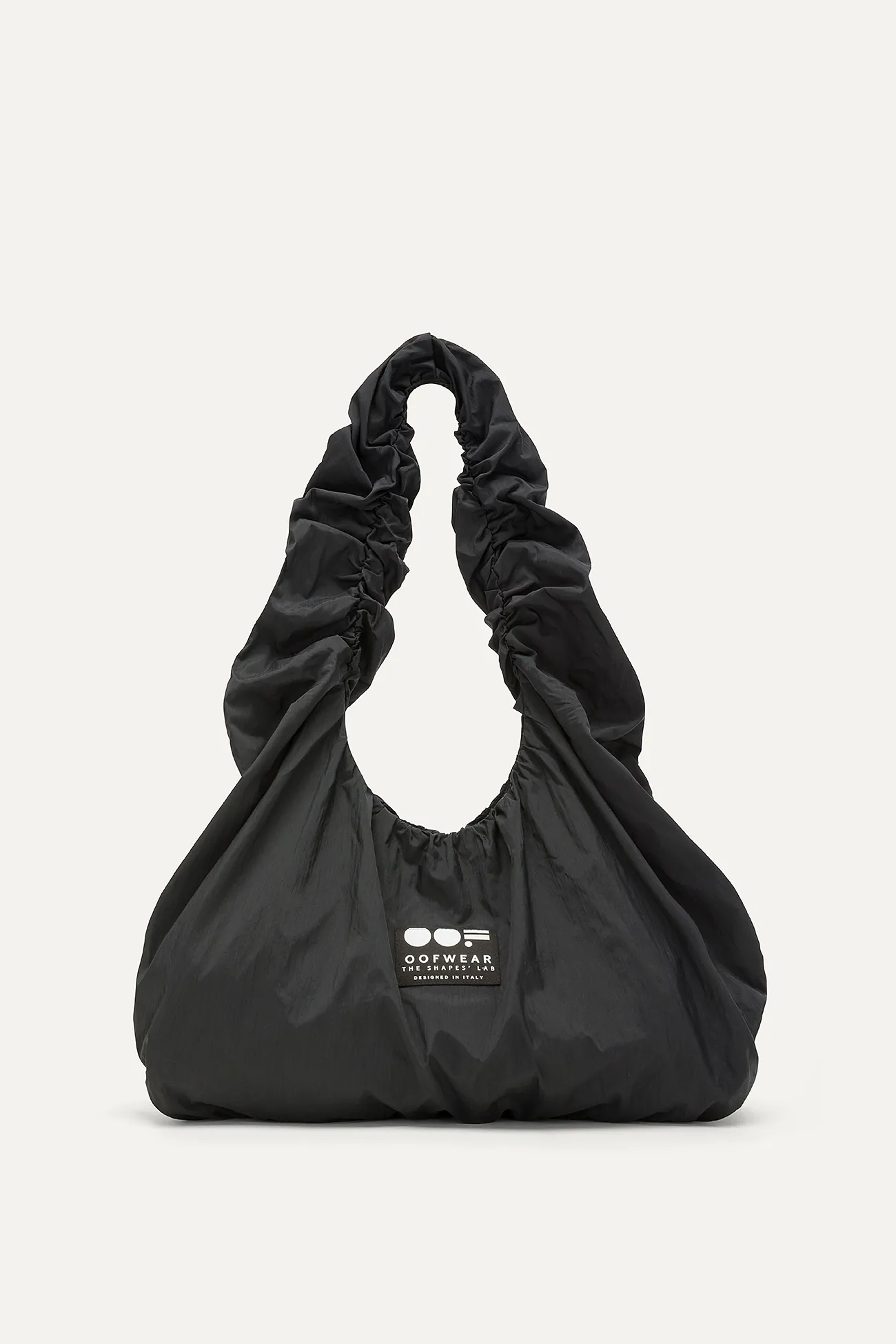 BORSA A SPALLA IN NYLON CRINCLE WATER REPELLENT 3079 - NERO