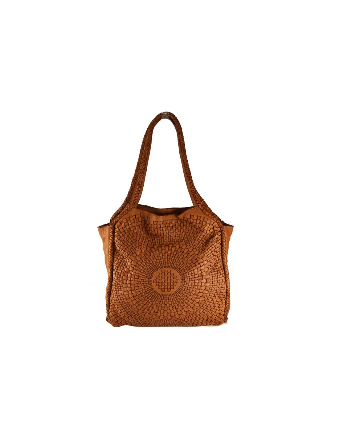 Borsa a spalla in pelle intrecciata