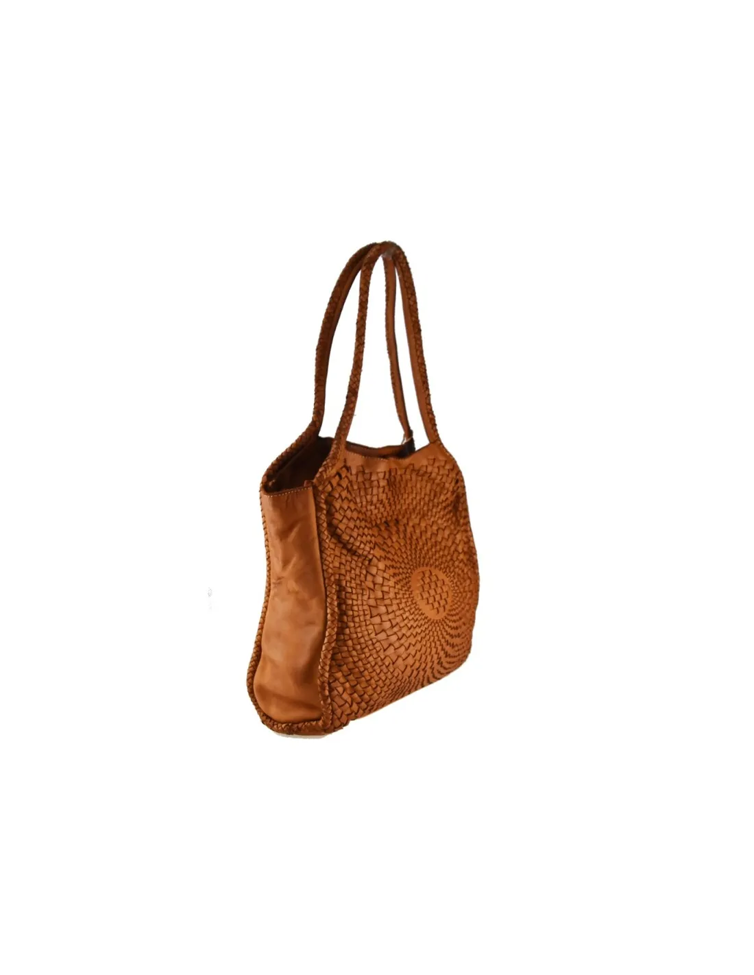 Borsa a spalla in pelle intrecciata
