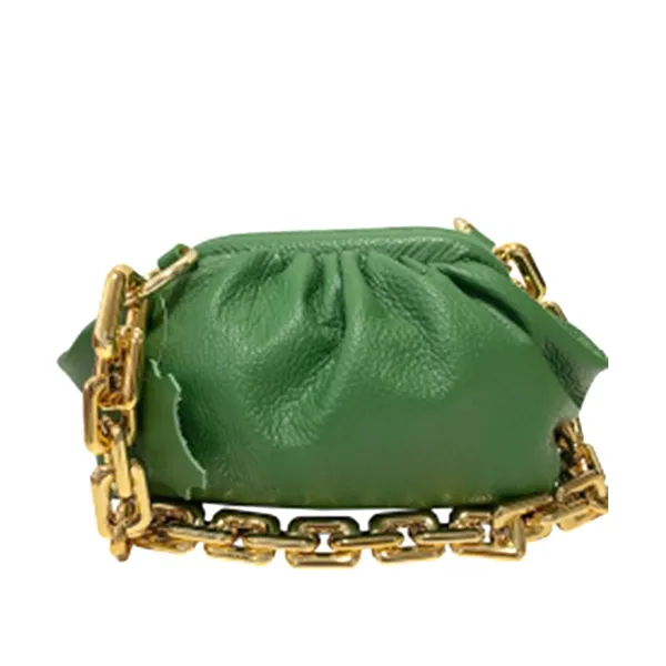 BORSA A SPALLA VERA PELLE VERDE – cod. 25082 