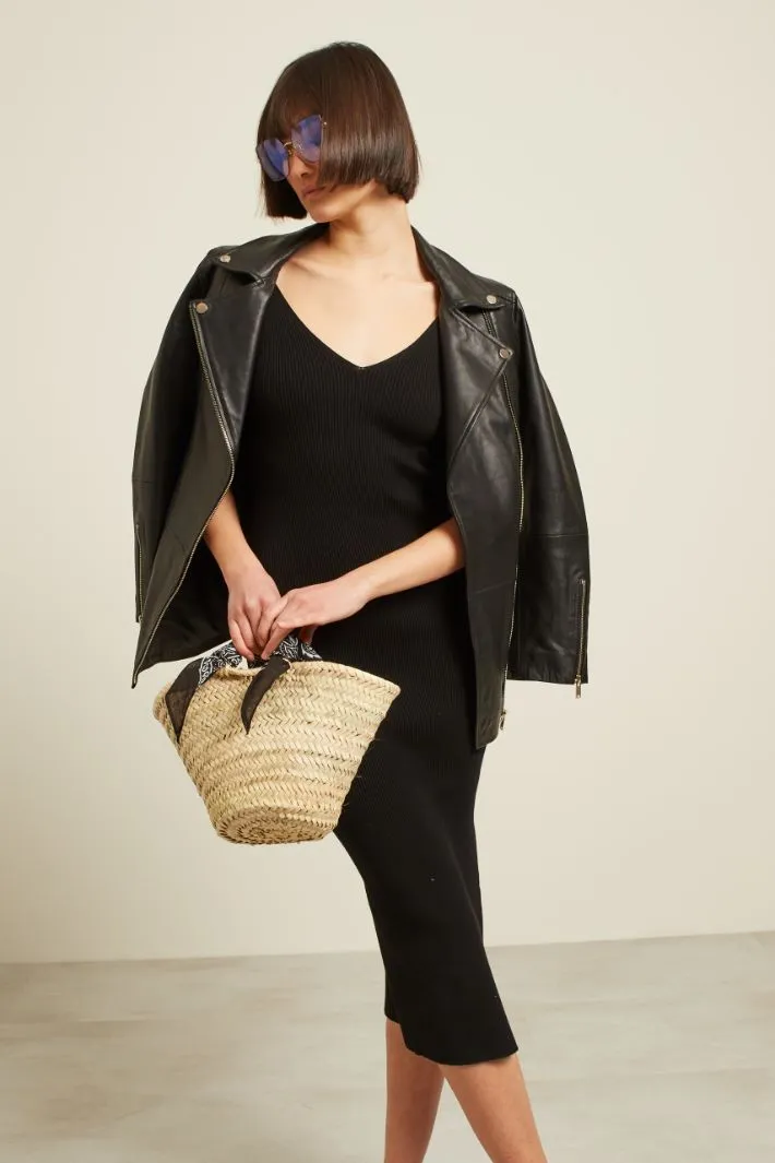 Borsa in paglia con bandana