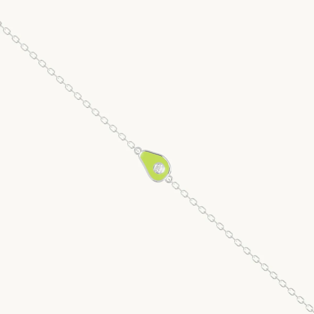 Bracciale con avocado verde in argento 925