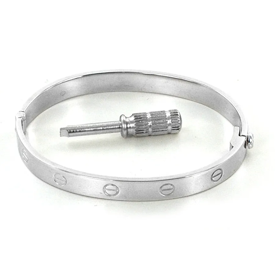 Bracciale con viti in argento da uomo