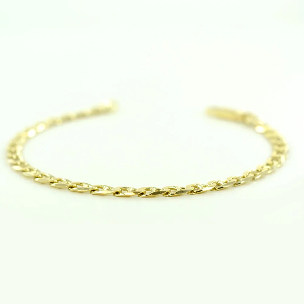 Bracciale da uomo in oro giallo a maglia traversino
