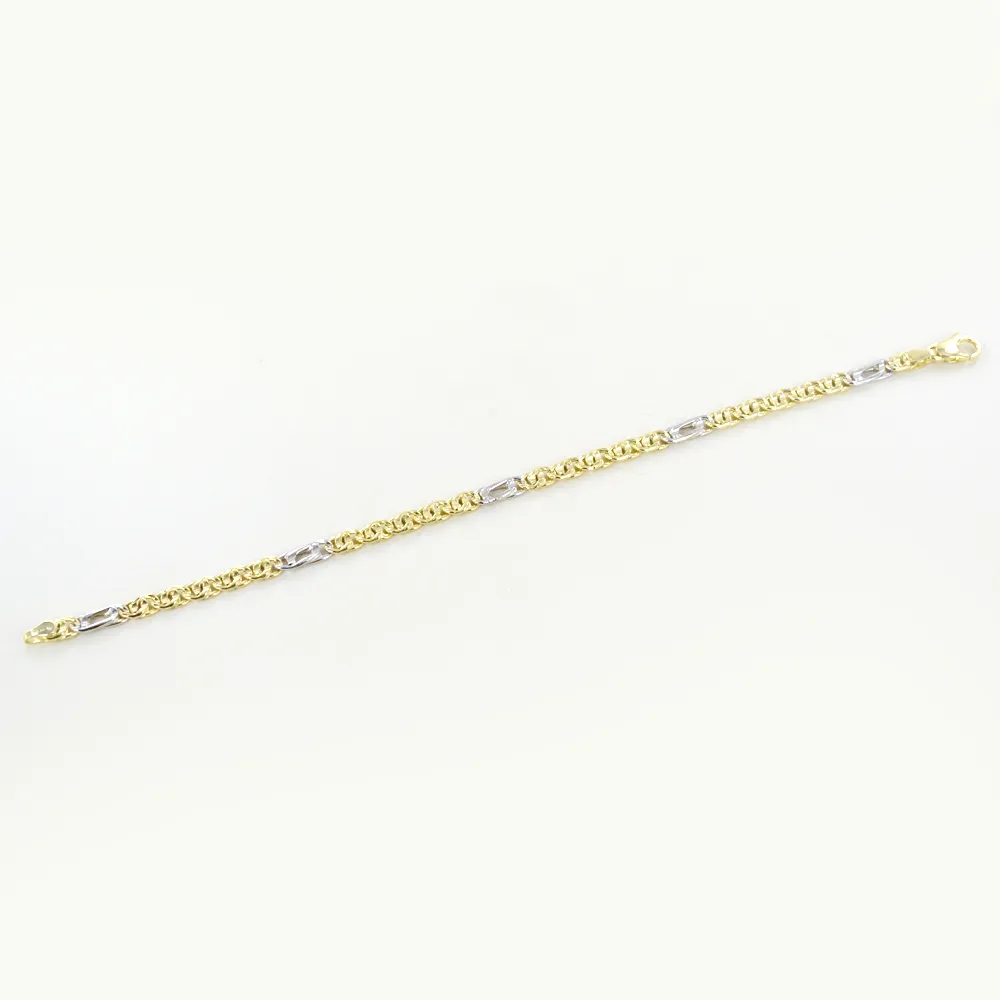 Bracciale da uomo in oro giallo e bianco occhio di pernice