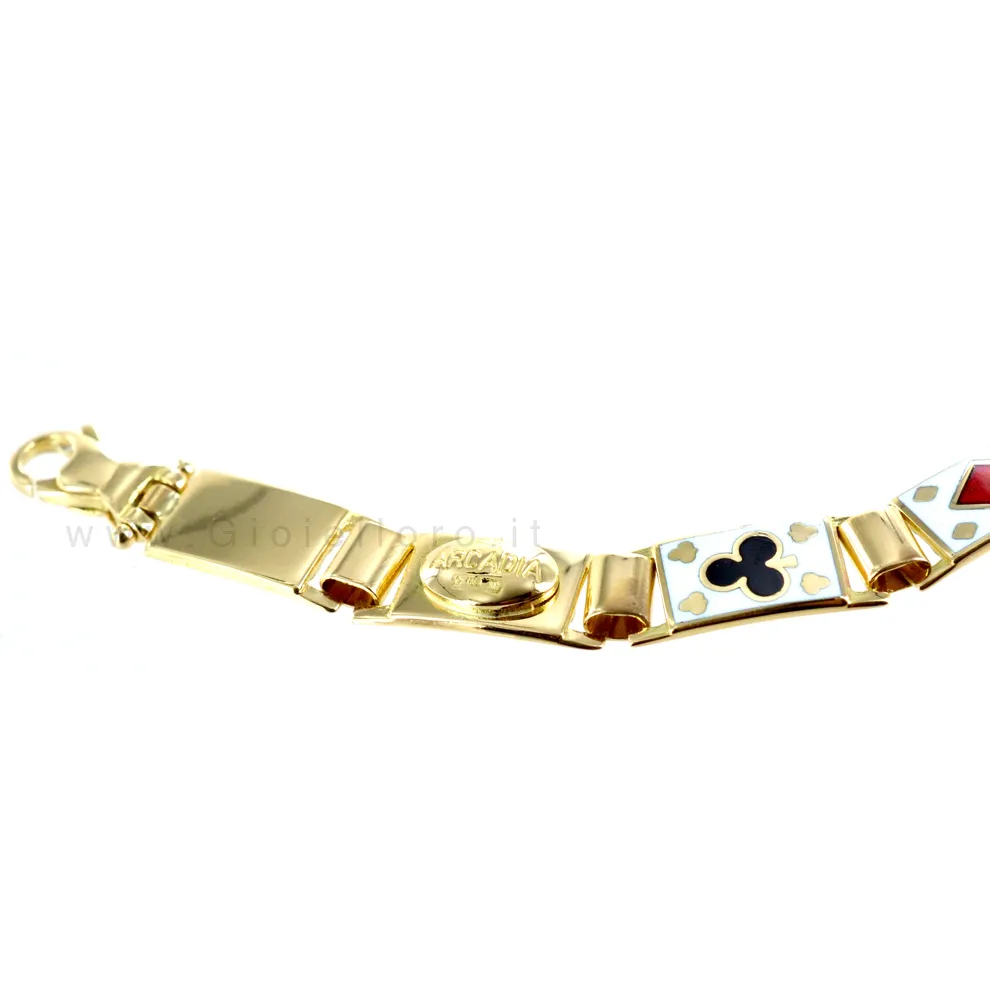 Bracciale in oro giallo Poker con smalti - Bracciale Gioco