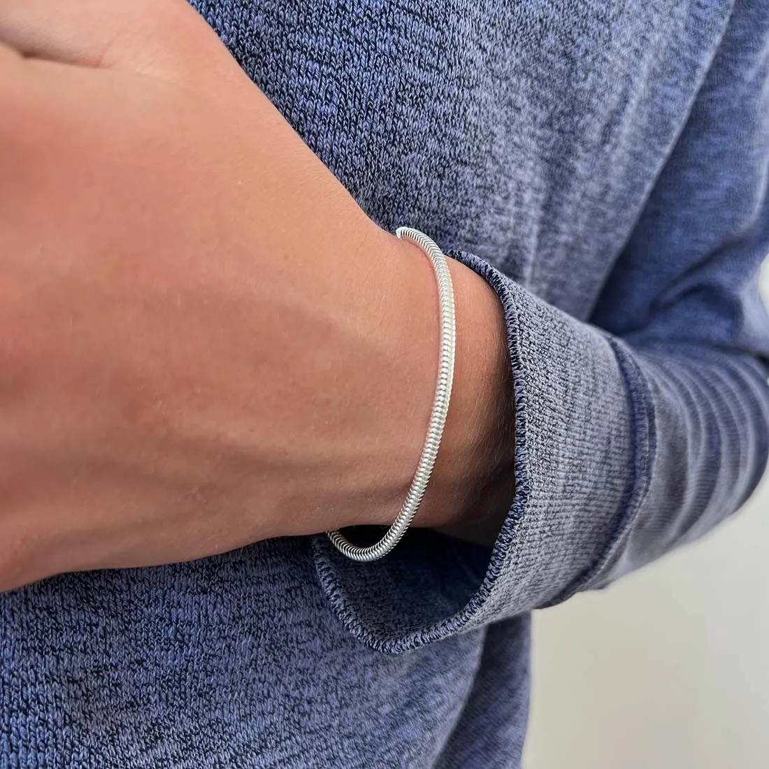 Bracciale snake uomo in argento