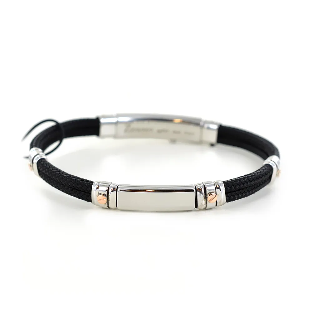 Bracciale Zancan da uomo in argento e corda nautica EXB 577R-NE