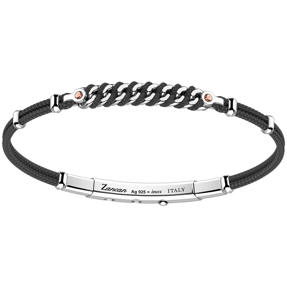 Bracciale Zancan da uomo in argento e oro REBEL EXB797R-NE