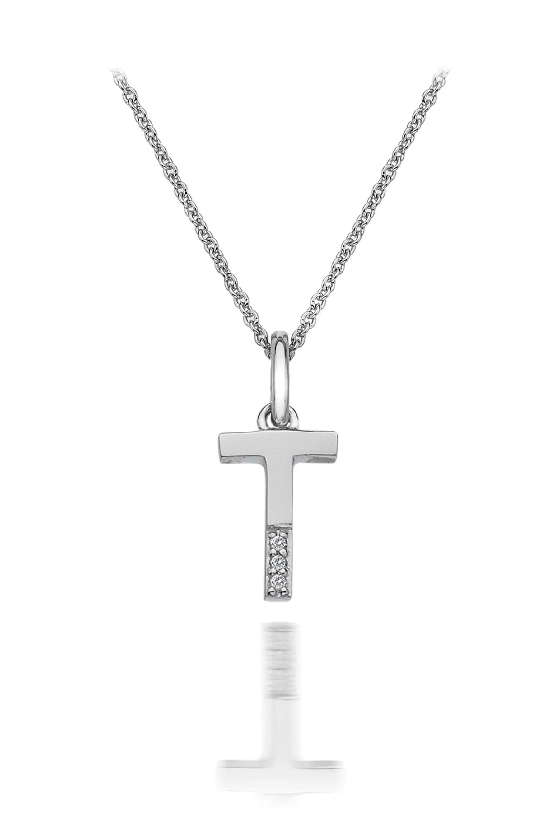 Caldo - Ciondolo micro init-ial Argento diamanti - Collana