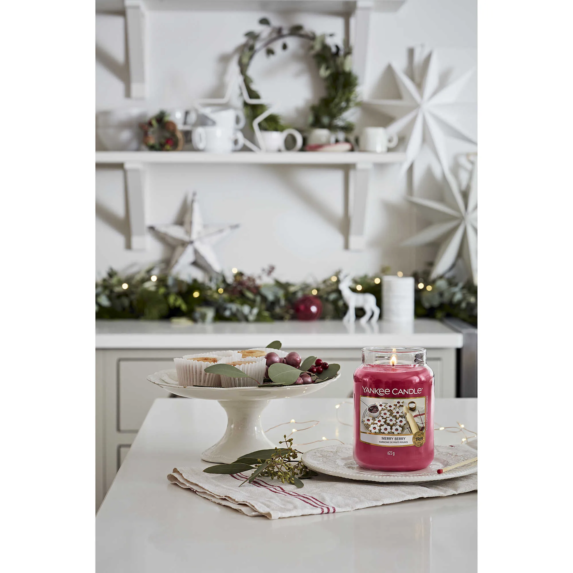 Candela Yankee Candle Giara, Grande Natale colore Rosa