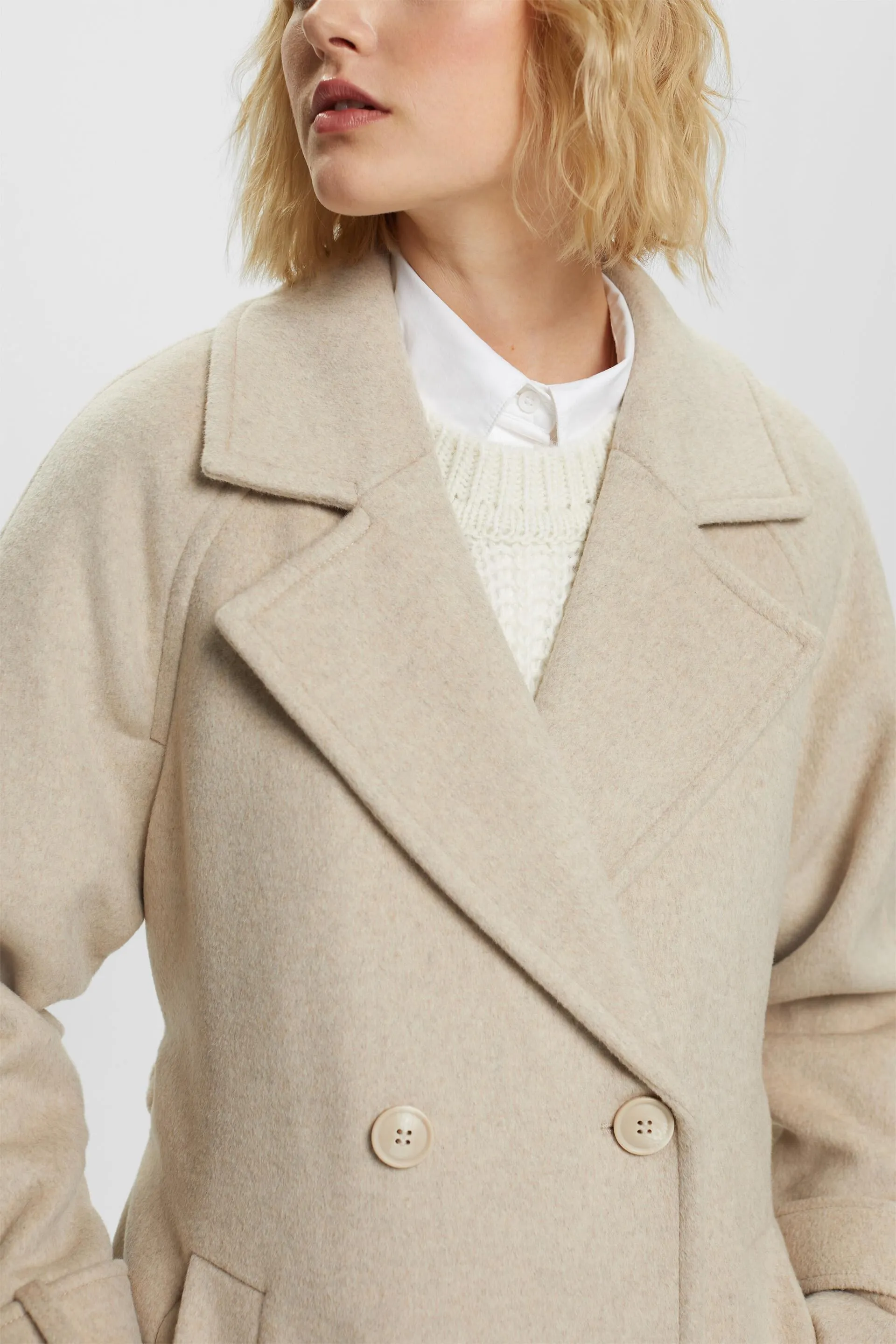 Cappotto a doppiopetto in lana e cashmere