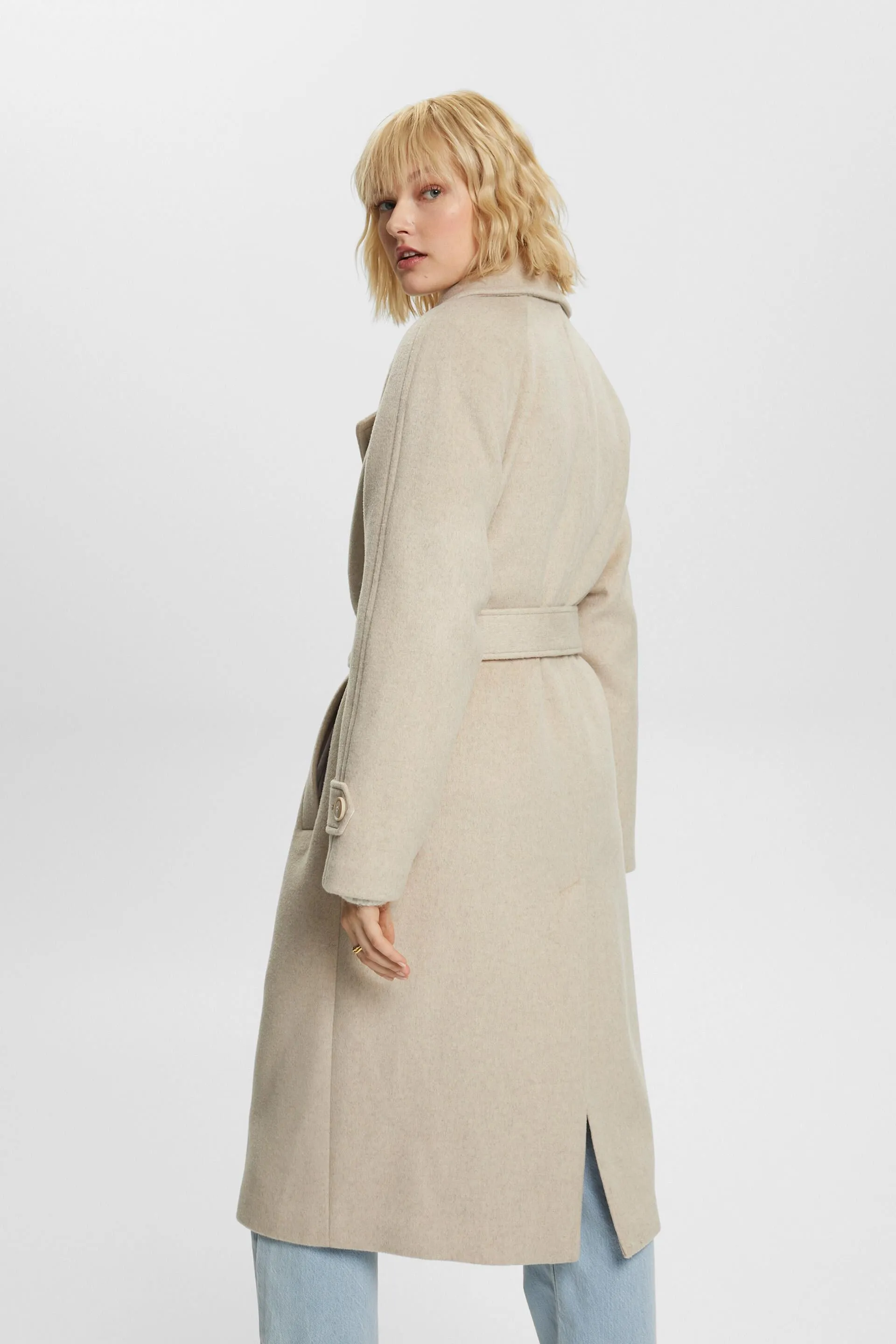 Cappotto a doppiopetto in lana e cashmere