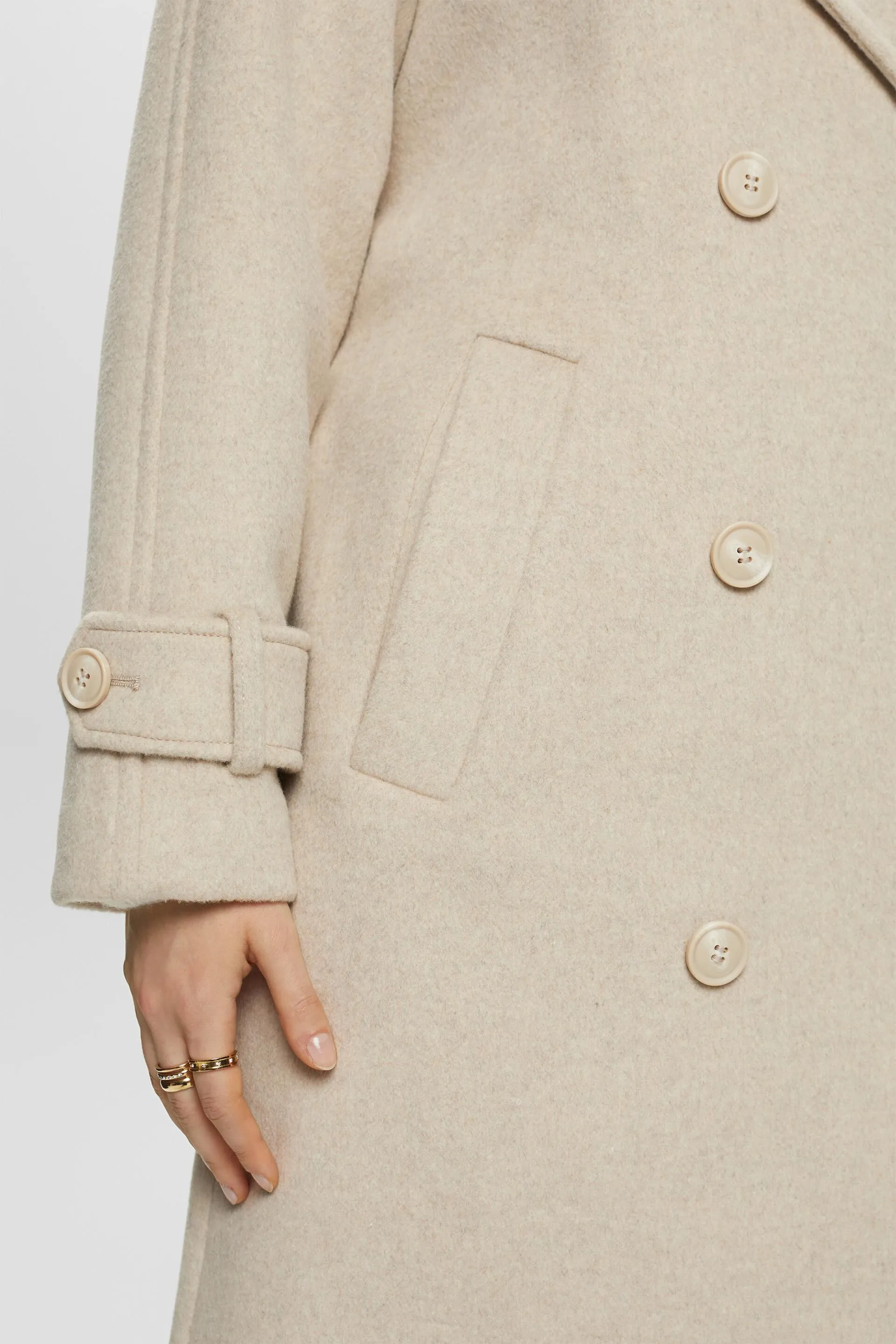 Cappotto a doppiopetto in lana e cashmere