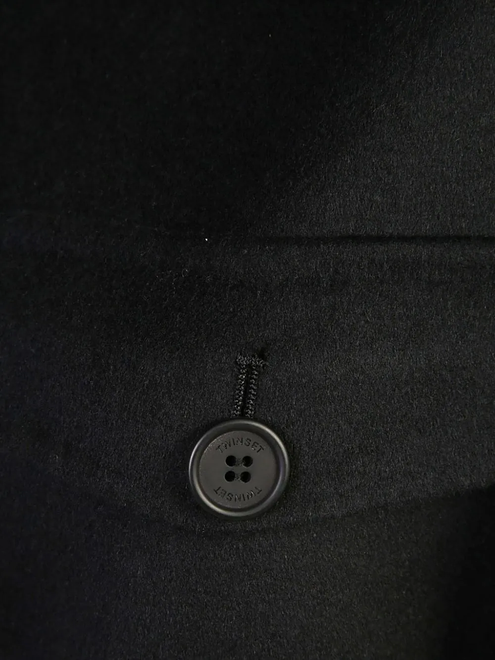 Cappotto caban in panno double misto lana nero