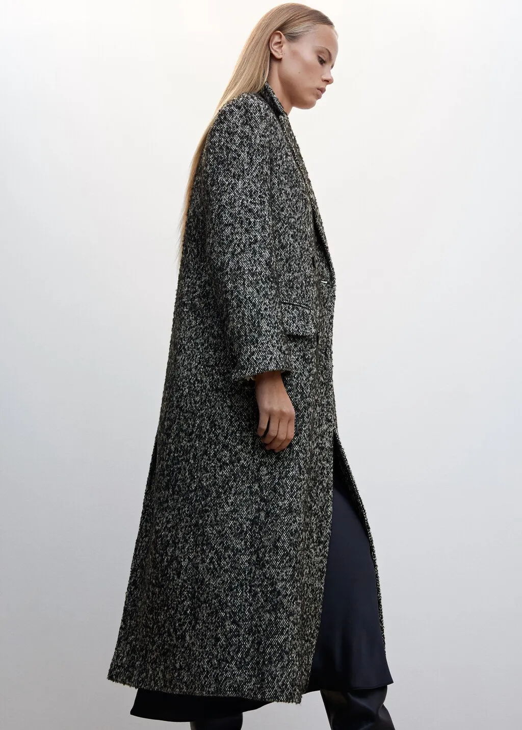 Cappotto incrociato melangiato