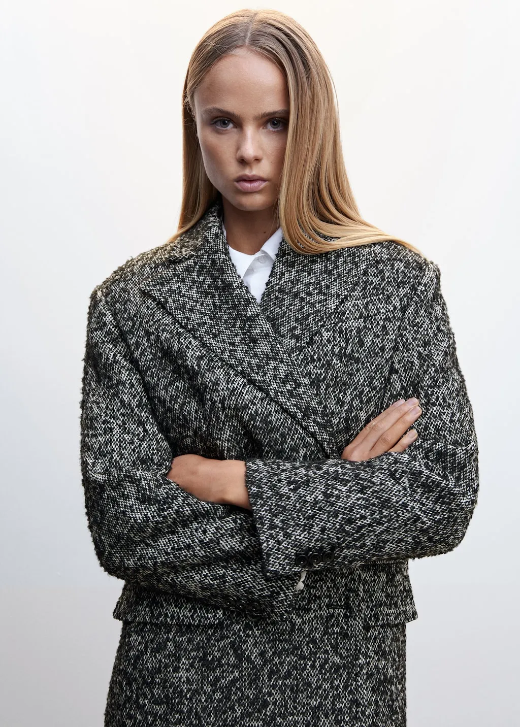 Cappotto incrociato melangiato