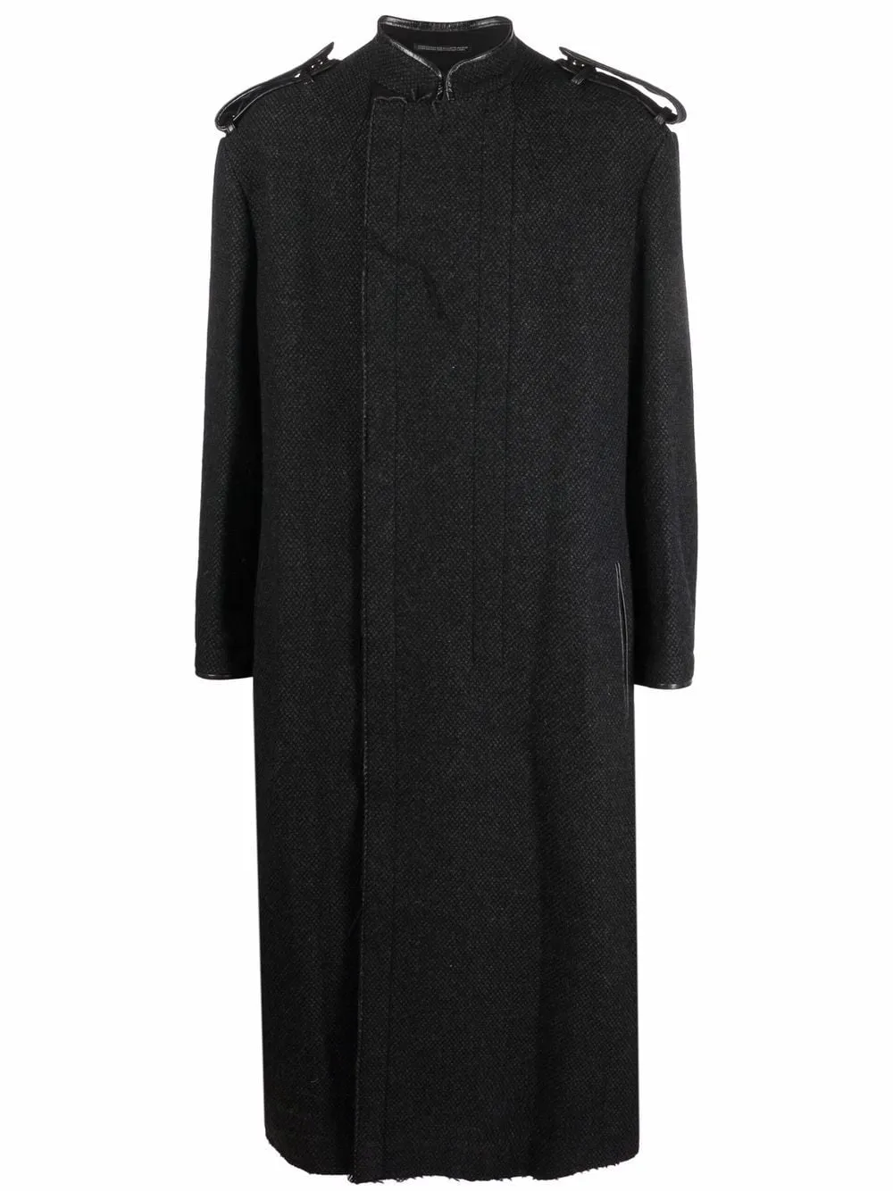 cappotto lungo con collo alla coreana
