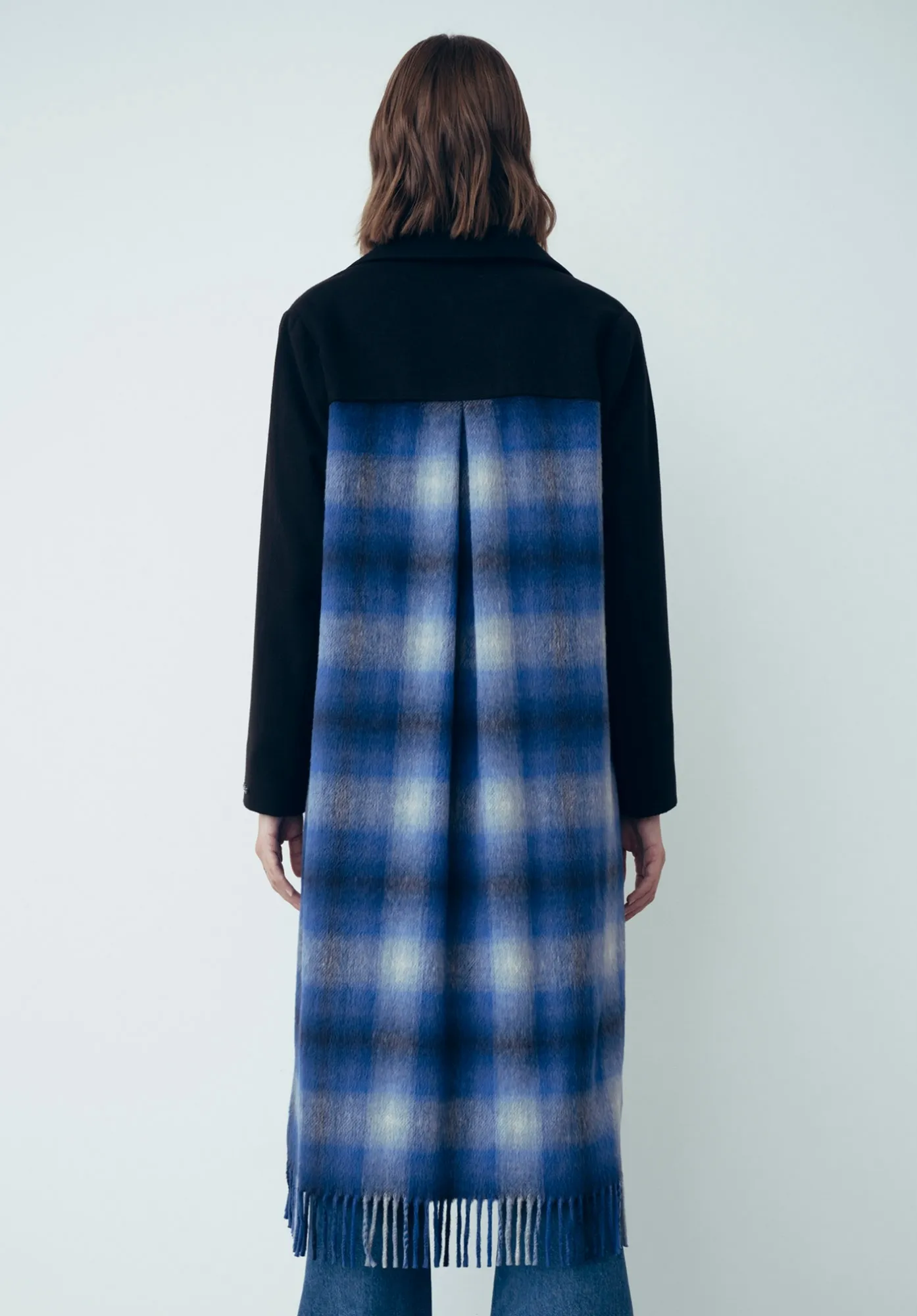 Cappotto Lungo Doppio Petto In Panno Nero Bluette – Gaëlle Paris