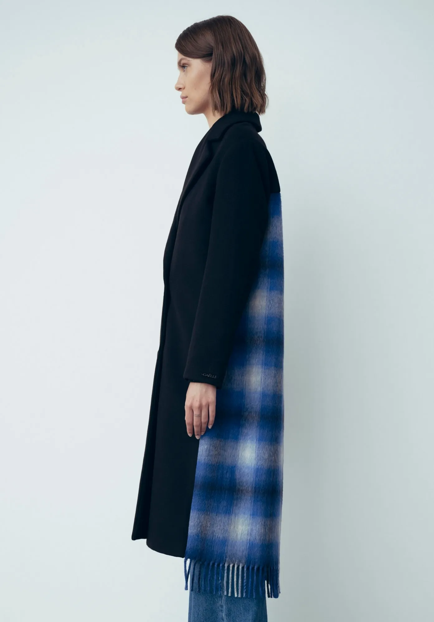 Cappotto Lungo Doppio Petto In Panno Nero Bluette – Gaëlle Paris