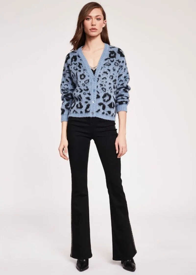Cardigan jacquard animalier