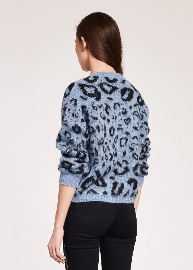 Cardigan jacquard animalier