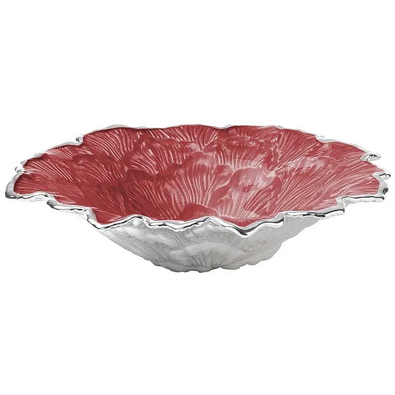 centrotavola Argenesi Rosso, Grigio/Argento in vetro
