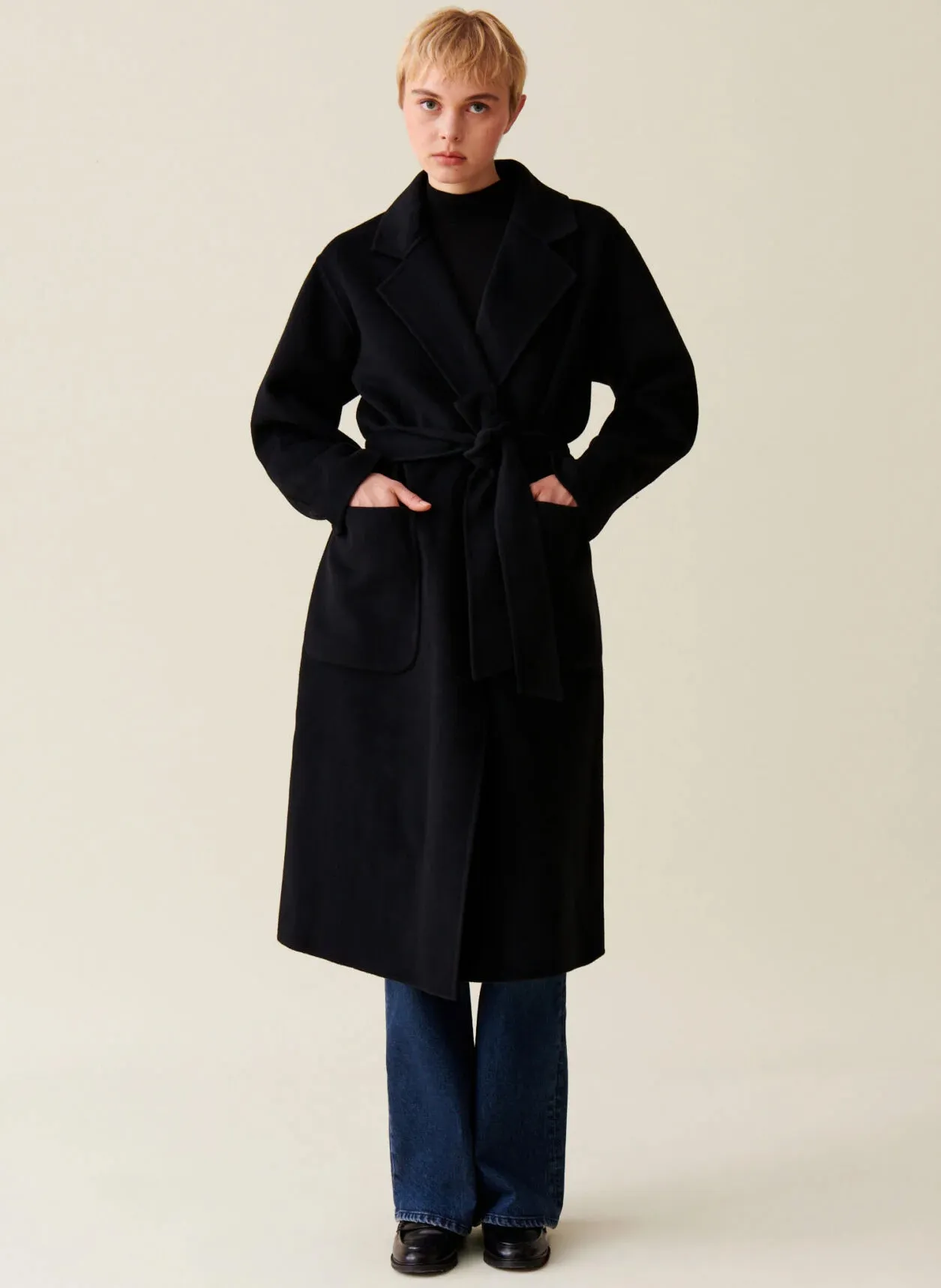  CLAUDIE PIERLOT   Cappotto dritto in lana | Nero