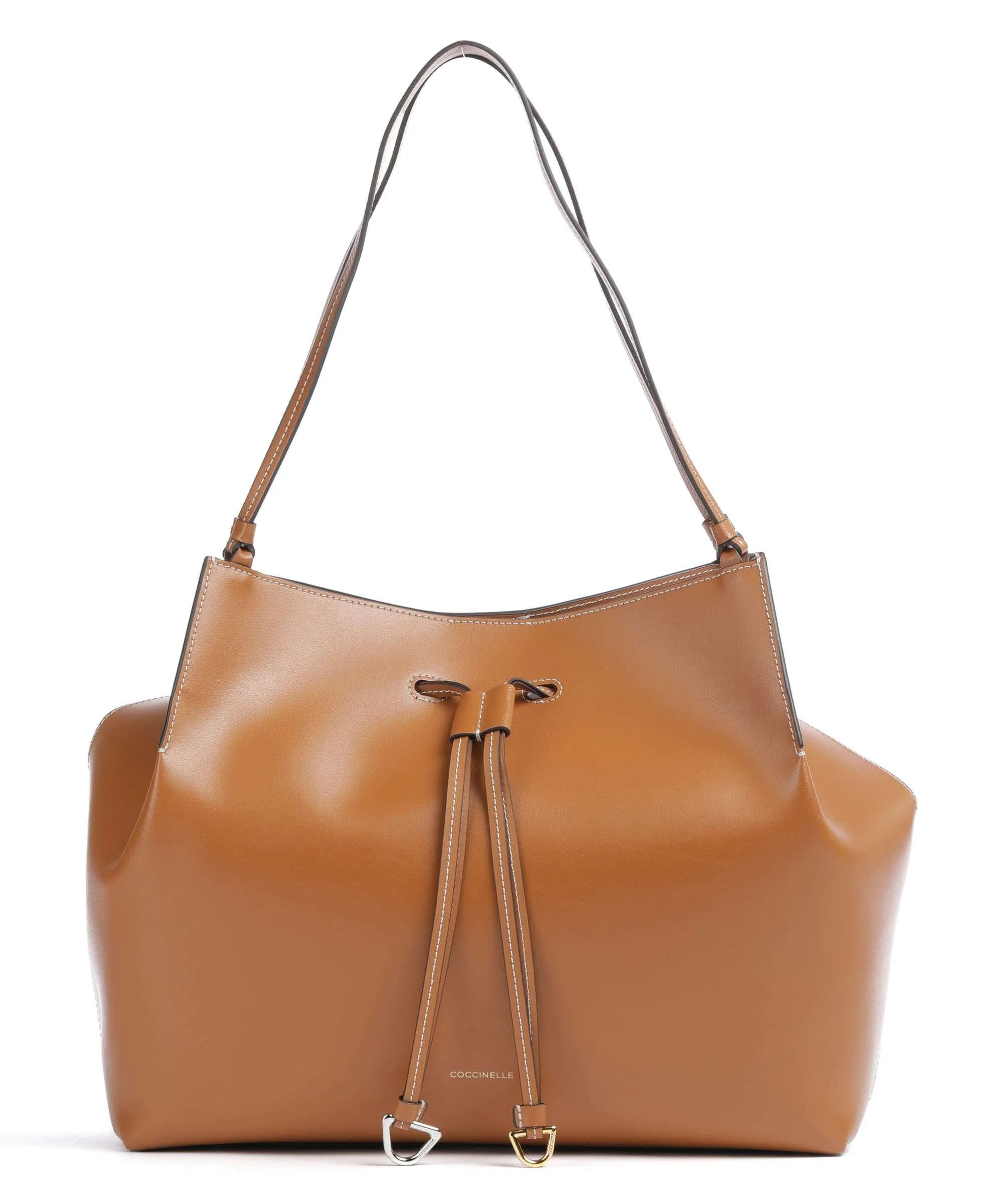  Coccinelle Roundabout Eco Cowhide Borsa a secchiello pelle a grana fine marrone  