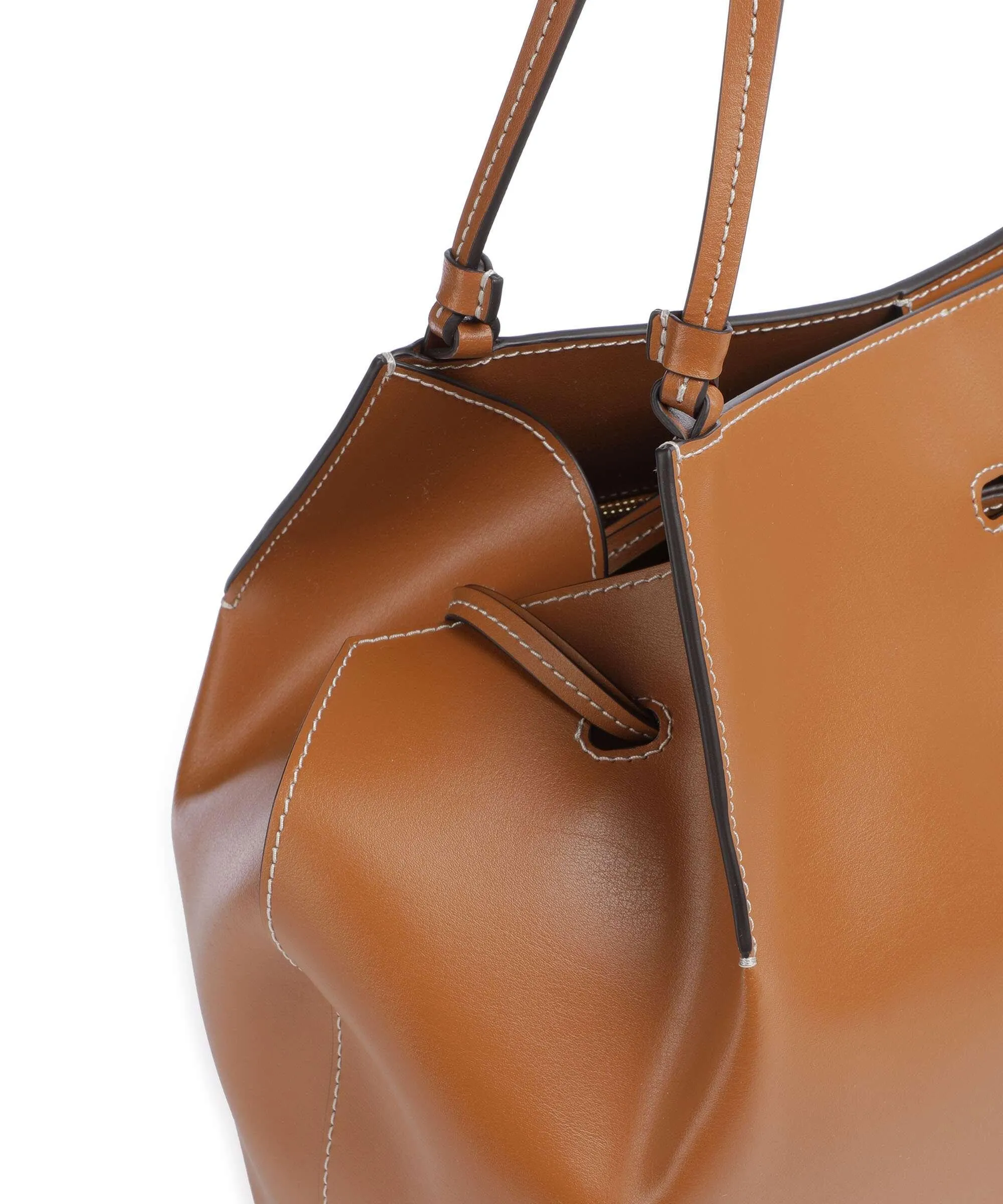  Coccinelle Roundabout Eco Cowhide Borsa a secchiello pelle a grana fine marrone  