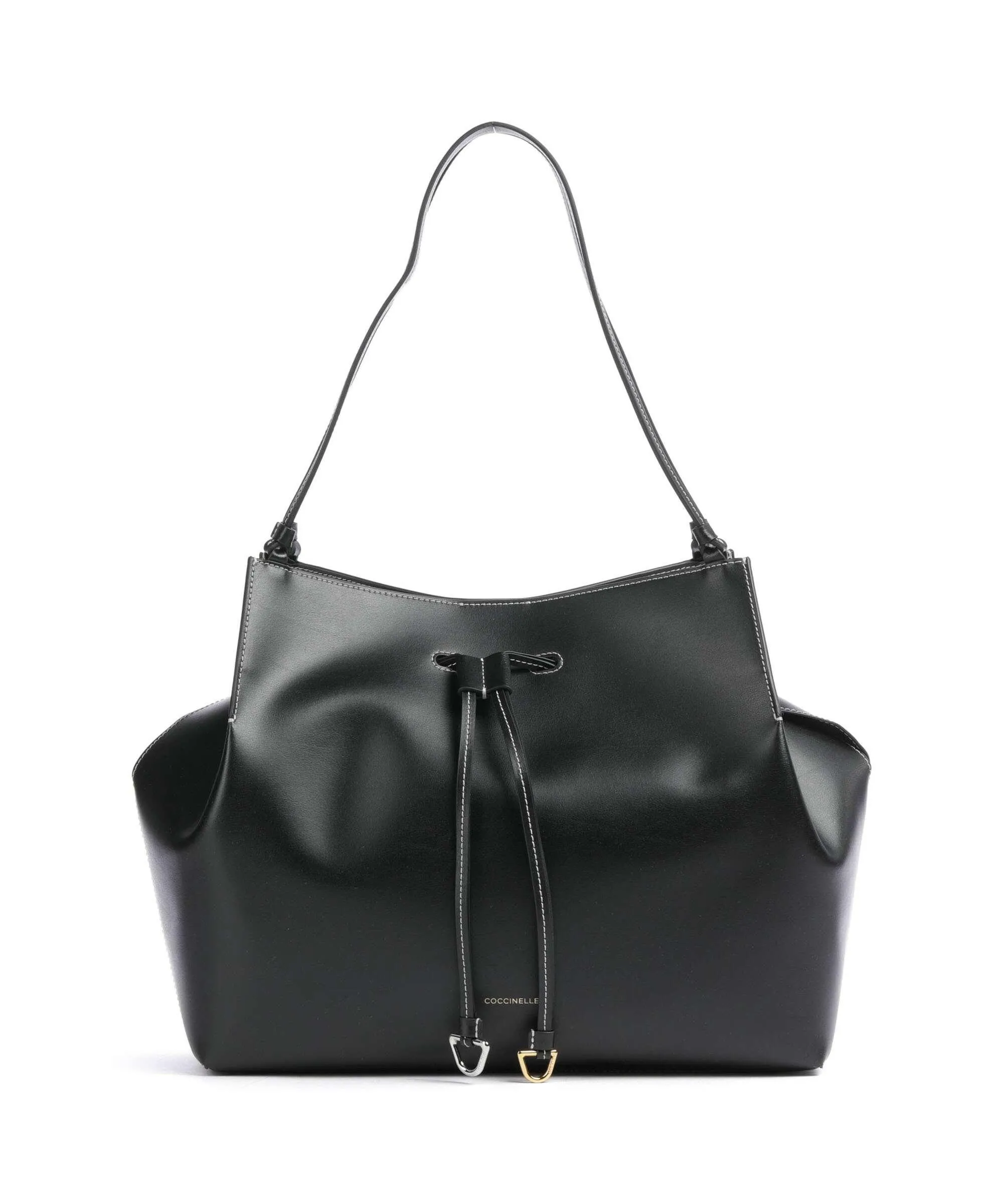  Coccinelle Roundabout Eco Cowhide Borsa a secchiello pelle a grana fine nero  